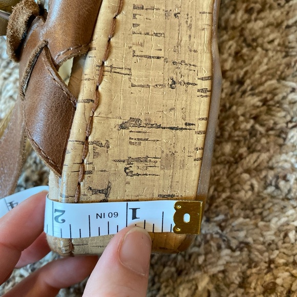 Womens BOC Leather Strappy Sandals size 9 Cork Heel - Picture 8 of 9